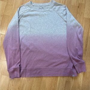 Eddie Bauer Legendwash Ombre Sweatshirt Women’s Large Gray Purple Crewneck